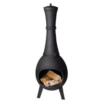Huma Urn Cast Iron Wood Burning Chimnea