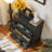 Farmhouse 5 Drawer Dresser For Bedroom, 33.2" Tall Small Dressers & Chest Of Drawers, Rustic Wood Dresser With Metal Handle, Storage Organizer Closet For Living Room, Hallway, Entryway-598933852