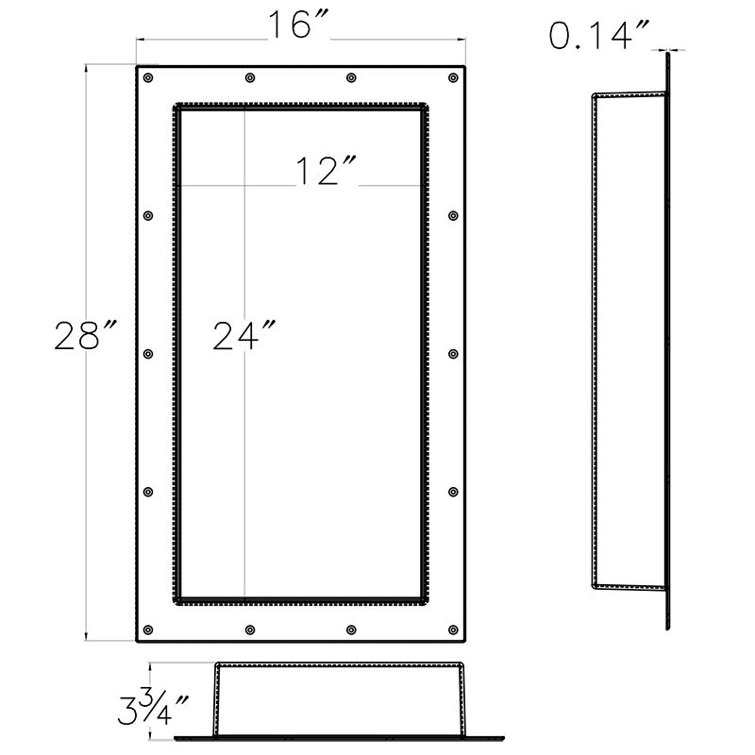 28'' W 3.75'' D Rectangular Shower Base