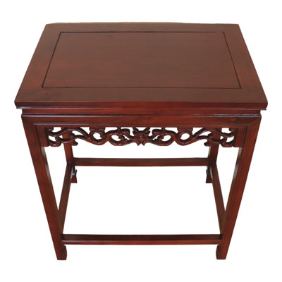 Tall Rectangle-shaped Wood Table In Cherry Finish