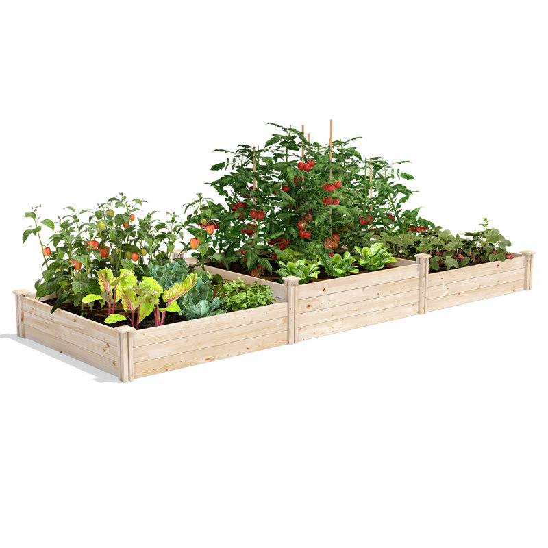 Katsuyoshi Wood Raised Garden Bed, 17.5" H x 96" W x 48" D, Pine