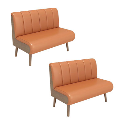 Tea restaurant Cafe Bakery bench Faux Leather Upholstered Bench