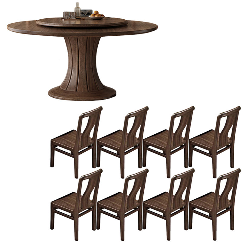 American style all solid wood dining table set, 29.9"H x 51"L x 51"W