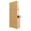 Armoire de rangement en bambou à double porte de 72 pieds de hauteur, couleur bois, double capacité