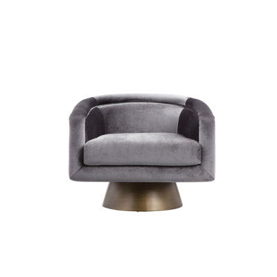 Rxa Velvet Swivel Armchair