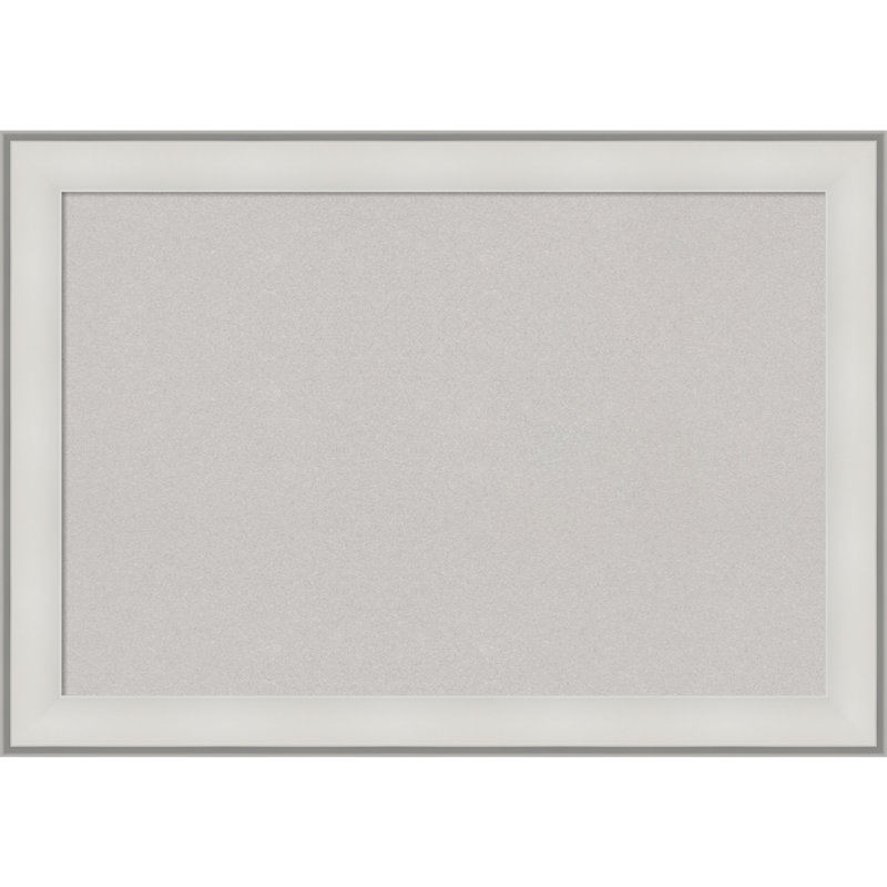 Wall Cork Small Bulletin Board, 29" x 41", White Wood
