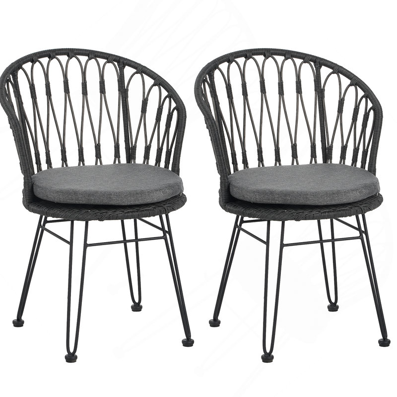 CHAISE, 2PCS avec 2 coussins, gris