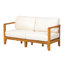 Ensemble canapé deux places et table basse extérieure Avanti en bois d'acacia massif moderne pour 2 personnes avec coussins moelleux