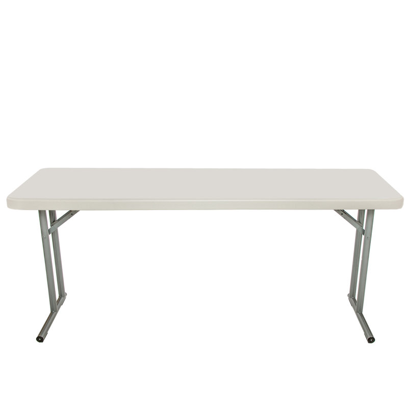 72'' Light Gray Plastic Folding Seminar Table with Steel Frame