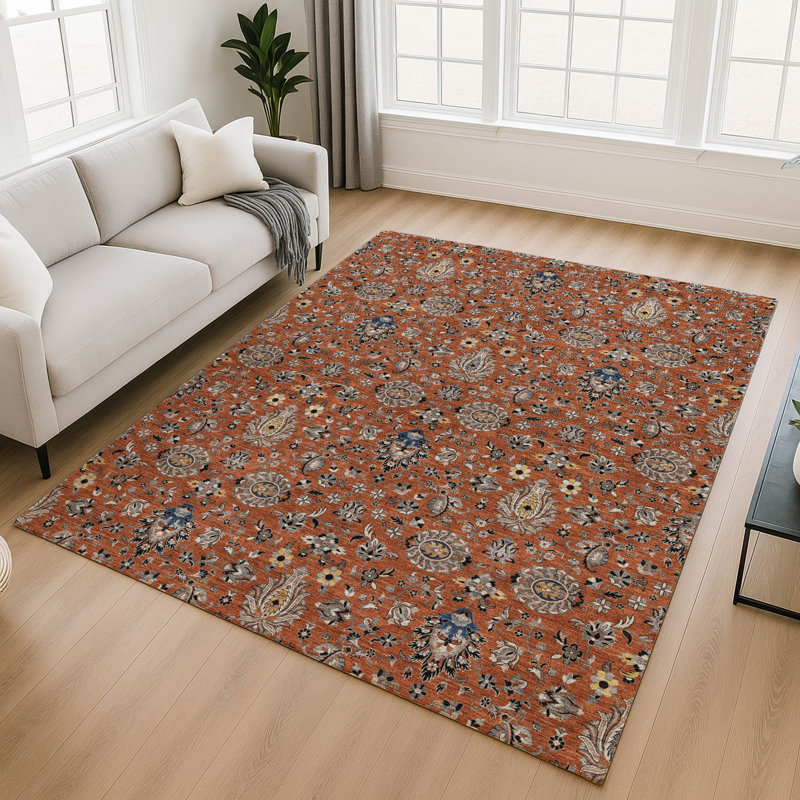 Tapis de qualité supérieure lavable à la machine Mayfield AMF2192 global, Paprika, 8' x 10'