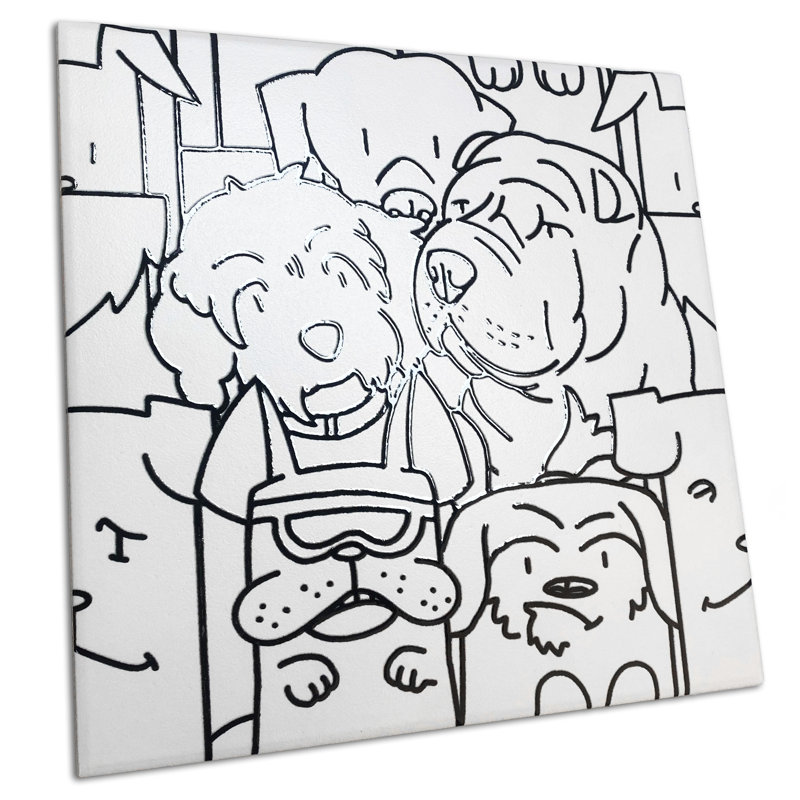 Oh My Dog 10" x 10" Porcelain Patterned Wall & Floor Tile
