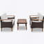 Ensemble de mobilier de jardin 4 pièces, ensemble de sièges de patio, canapé d'extérieur en rotin PE