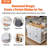 35.4" Solid Wood Top Kitchen Island Cart - Lockable Wheels with Storage Cabinet, Spice Rack & Drawer for Kitchen-1634908758
