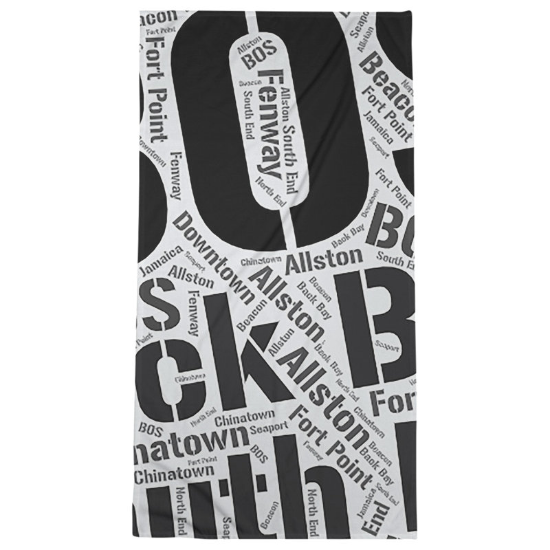 Bath Towel, Black, Microfiber, Boston