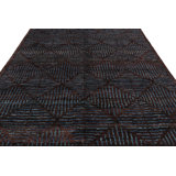 Moroccan Hand Knotted Wool Geometric Area Rug