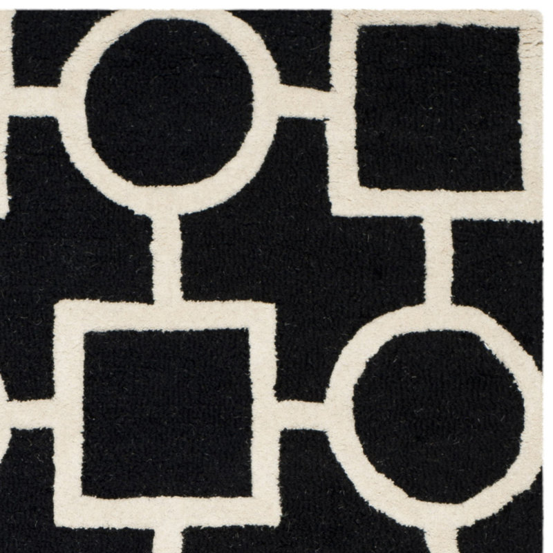 Sanyla Hand Tufted Wool Geometric Rug, Rectangle 9' x 12'