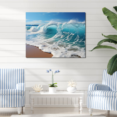 «Turquoise Power of Ocean Wave I», reproduction d'art sur toile encadrée