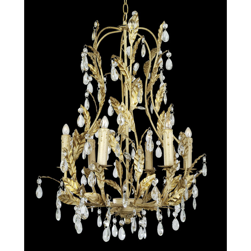 Lustree 6 lumières façon bougie RT Series, Brun antique
