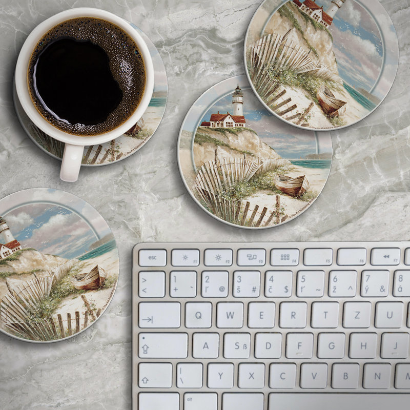 Ensemble de 4 sous-verres ronds Beach