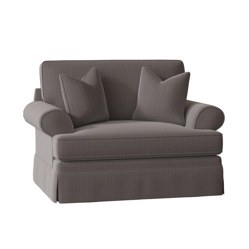 Brookner Upholstered Armchair, Zuma Charcoal Textured Linen