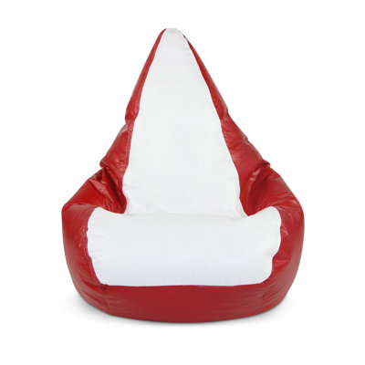 American Furniture Alliance Adult Red & White Vinyl Bean Bag Chair by Trule