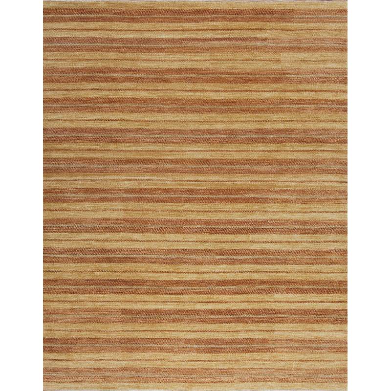 Textures Hand Knotted Wool Striped Area Rug, Rectangle 9' x 12'