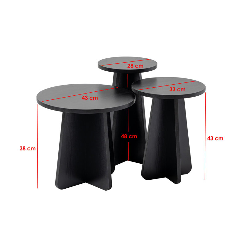 Nesting Table (3 Pieces), Black