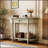 Narrow Console Table With Curved Corners, Retro Design, Top Drawer, And Open Shelf For Entryway, Hallway, And Living Room-916862837