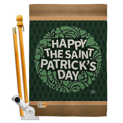 Double Sided 40'' H x 28'' W Polyester St. Patrick's Day Flag Set