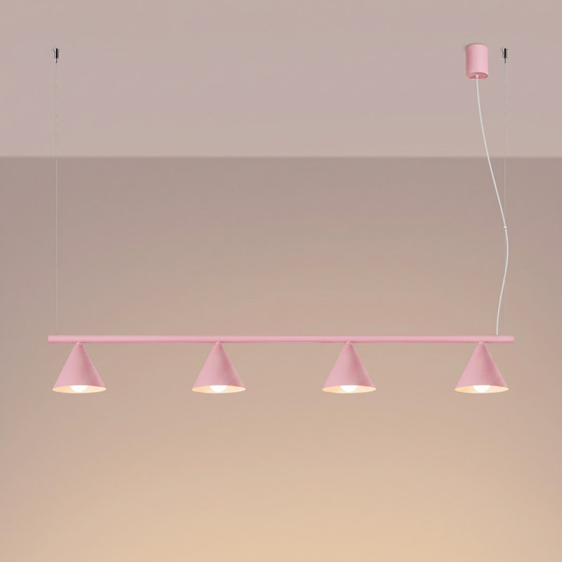 Chandelier NOX 4L white, Pink