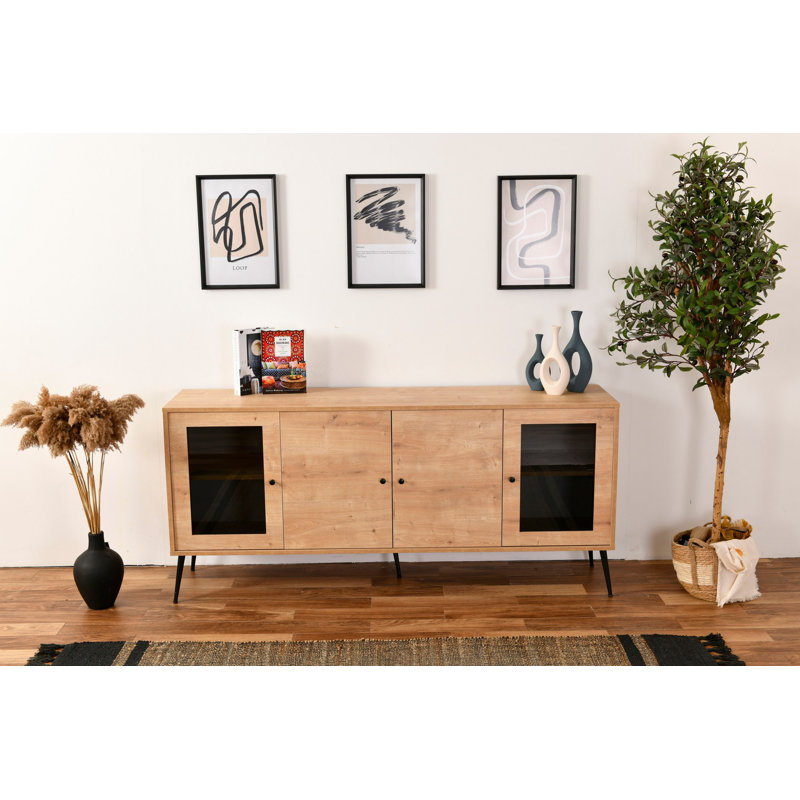 Wolina 81cm Console Table, Oak/Black