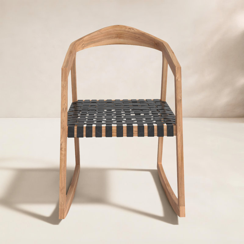 Chaise berçante Crawford, Noir/naturel