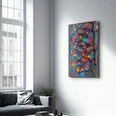 Elegant Tempered Glass Painting, 27.6 x 43.3 Inches | 100% Tempered Glass, Thickness: 0.16 Inches | UV Printed Artwork, Perfect for Home Decor & Modern Interiors, Stunning Visuals for Any Room