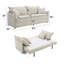 Canapé-lit en chenille beige Elisea (avec lit double)
