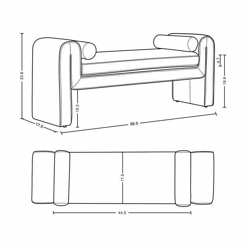 Banc 59 po Modern Chenille