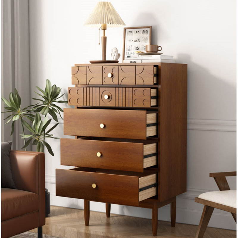 Commode d'appoint en bois massif, Brun
