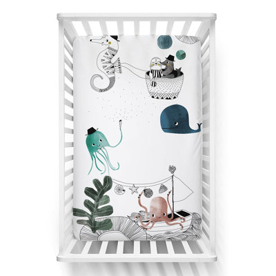 Mini Crib Sheet Underwater Love 100% Cotton