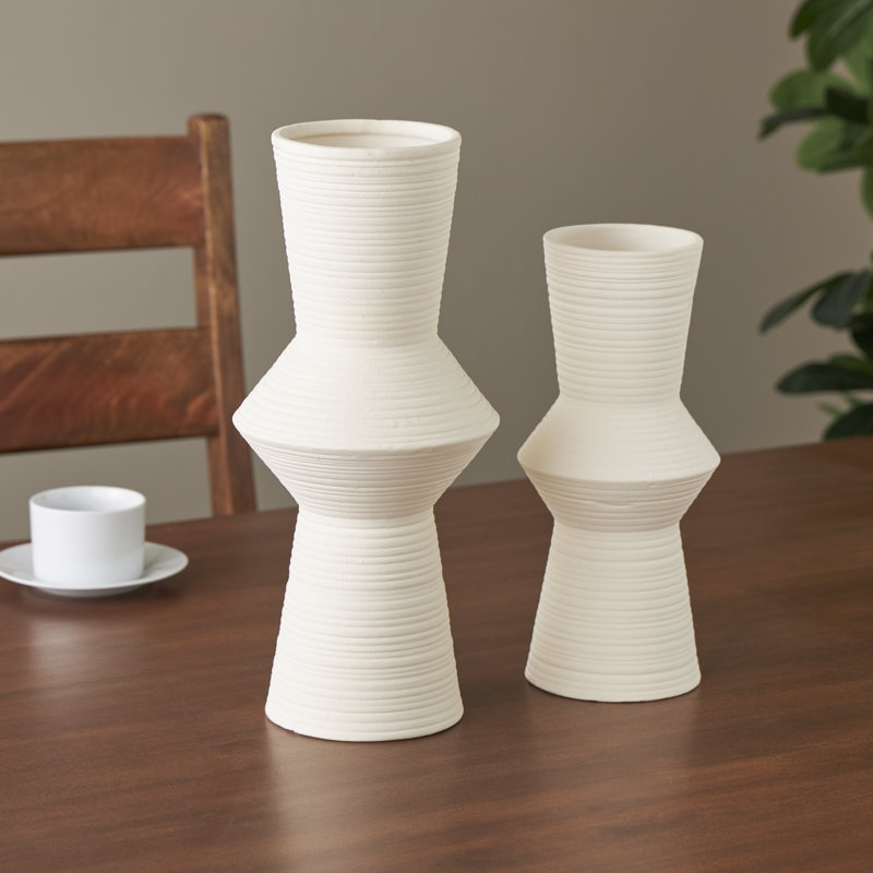 Tierre Ceramic Table Vase, White