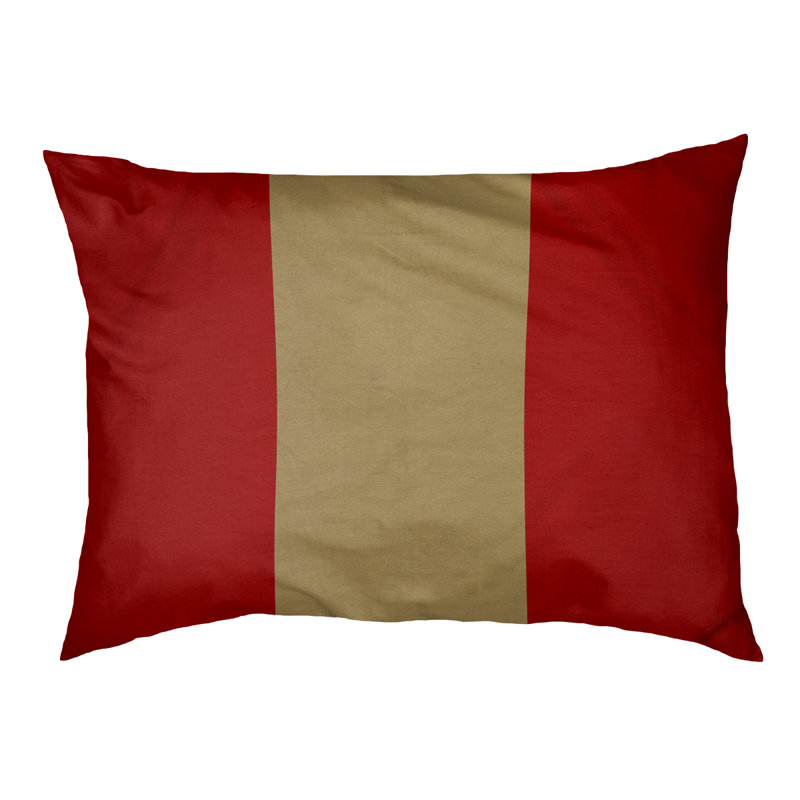 Coussin de lit pour chien Cincinnati, Grand (l 50 po x P 40 po x H 7 po), Rouge / doré