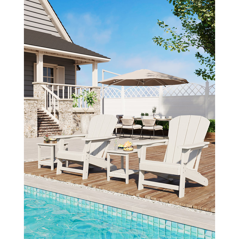 HDPE Adirondack Chair - High-End Fixed Style, Four Side Panels, Beveled Backrest, Durable Weather Resistant, Comfortable Outdoor Seating