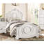 Lit simple blanc classique pour chambre à coucher, style traditionnel, en bois avec tête de lit