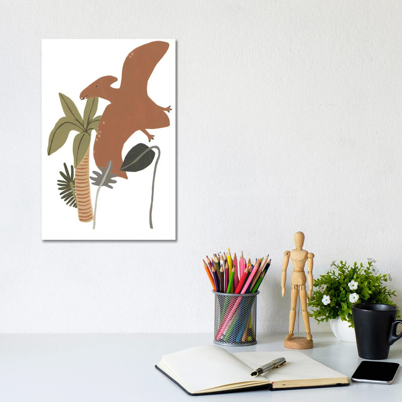 Mighty Dino III by June Erica Vess - Wrapped Canvas Painting, 20.32 cm H x 30.48 cm W