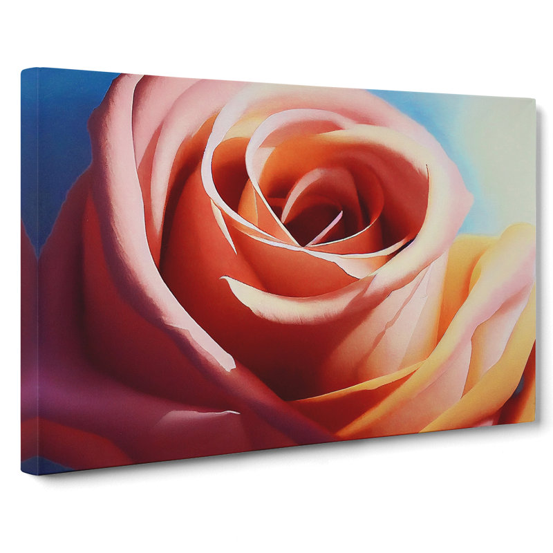 Joyous Rose Flower - Wrapped Canvas, 50cm H x 76cm W x 3cm D