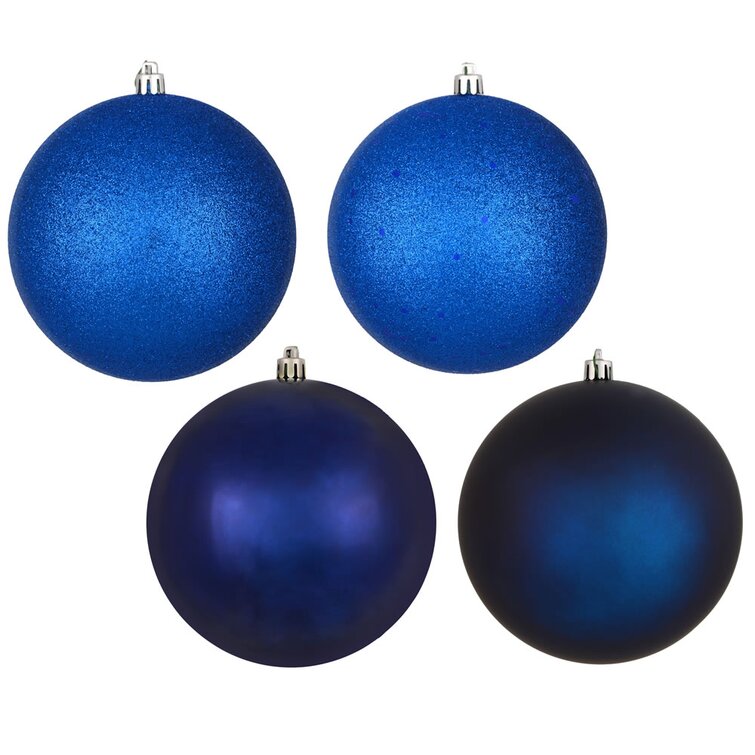 Holiday Décor Ball Ornament 1” Midnight Blue, 4 Finish (2Box/18Pcs)