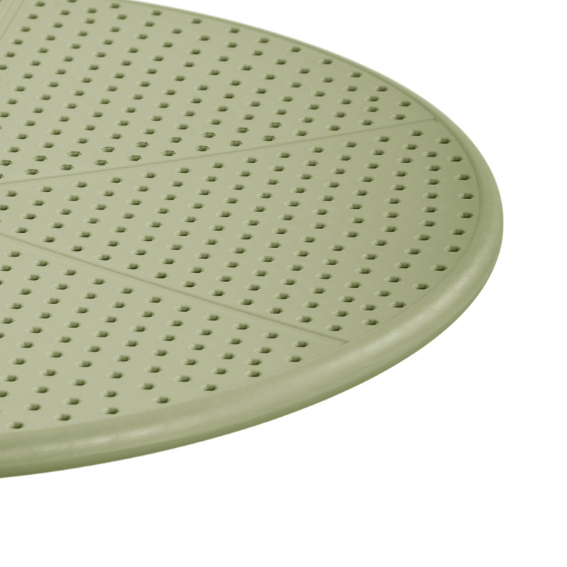 Ensemble bistro en plastique 3 pièces avec pieds en fer, Vert sauge