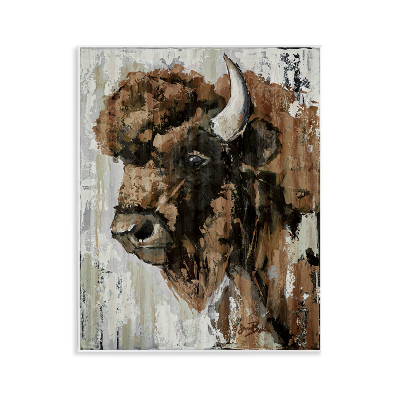 Abstract Bison Visage Wall Plaque, design by Sara Baker