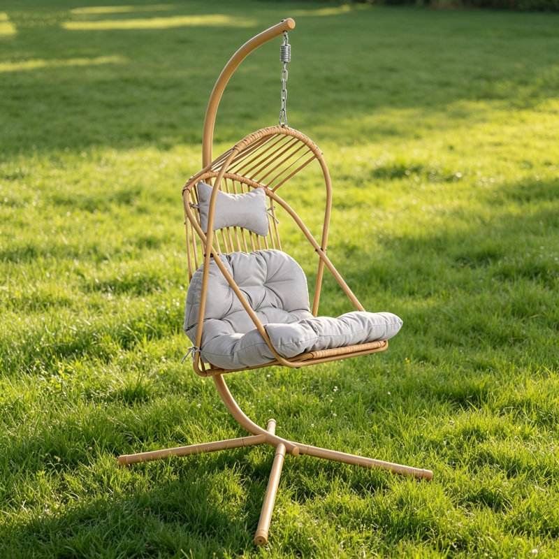 Fauteuil à œufs suspendu confortable en métal, style moderne pour la maison de patio