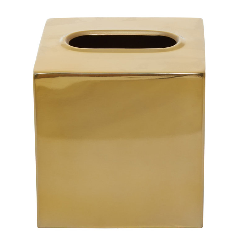 Strout Tissue Box Cover, Gold