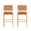 Ensemble de 2 tabourets de bar en bois Rieti Lndoor, structure à finition naturelle et revêtement brun