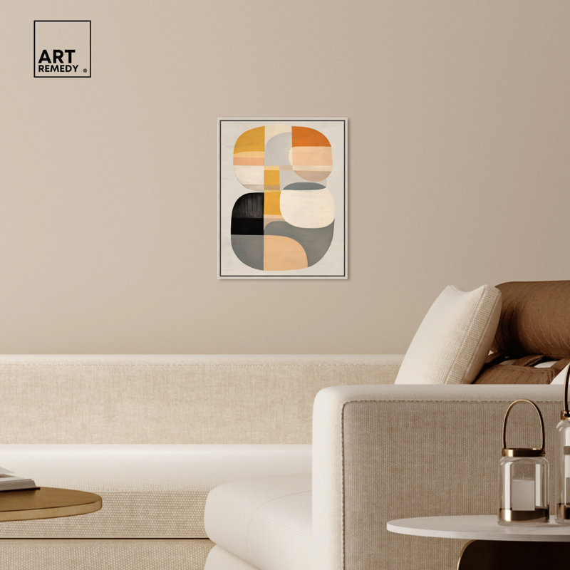 «Soft Spot 2 Boho Neutral Abstract» par Art Remedy, Cadre argenté, H 21 po x l 17 po
